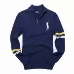 polo pulls hommes manche longue boutique mode reduction affaires bleu jaune blanc